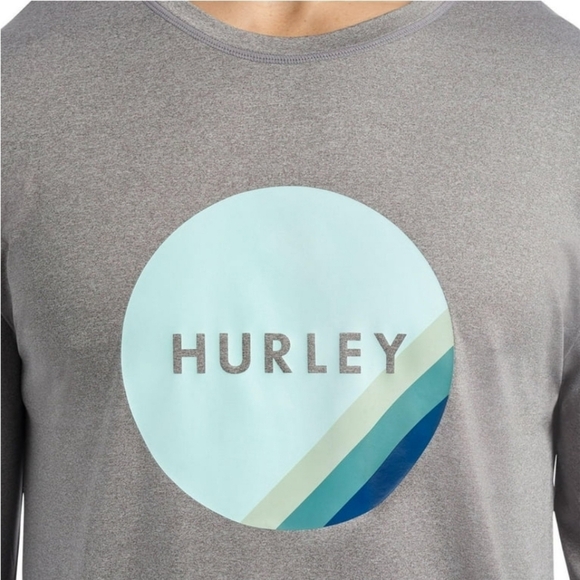 Men's Hurley Long Sleeve Moisture Wicking Shirt, Grey, Large, Pre-owned - Picture 4 of 9